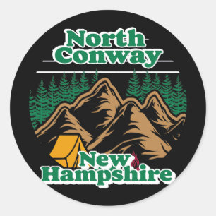 Antikes North Conway New Hampshire Runder Aufkleber