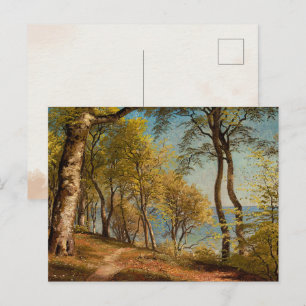 Antikes Ölbild-Druck "Küstenwald" Postkarte