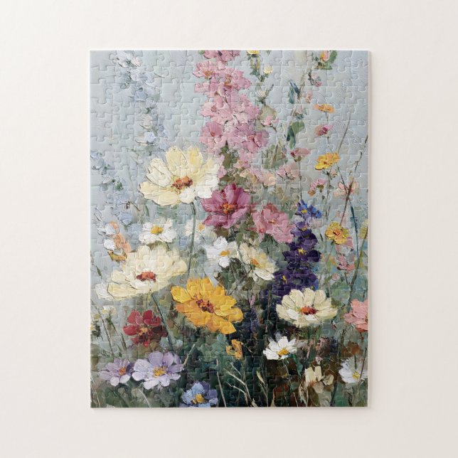 Antikes Ölgemälde von Wildblumen (Vertikal)