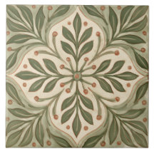 Antikes Olivenzweig-Blumenkreuz-Motiv