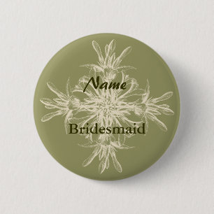 Antikes olivgrünes Blumen Button