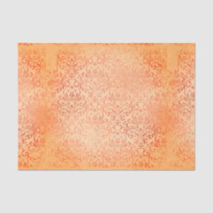 Antikes Orange Damast Seidenpapier
