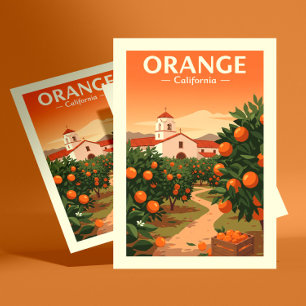 Antikes Orange Kalifornien Postkarte