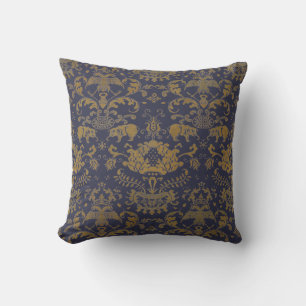 Antikes orientalisch-chinesisches Elefantenmusterd Kissen
