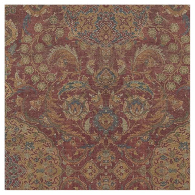 Antikes osmanisches Orientalisches Teppichmuster P Stoff (Nahaufnahme)