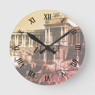 Antikes Österreich Wien Hofburgpalast Runde Wanduhr