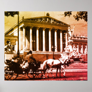Antikes Österreich Wien Parlament Poster