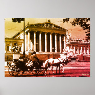 Antikes Österreich Wien Parlament Poster