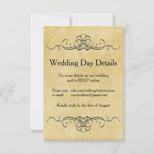 Antikes Papier - Hochzeitstagsdetails Einladung