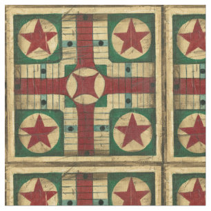 Antikes Parcheesi Spiel-Brett durch Ethan Harper Stoff