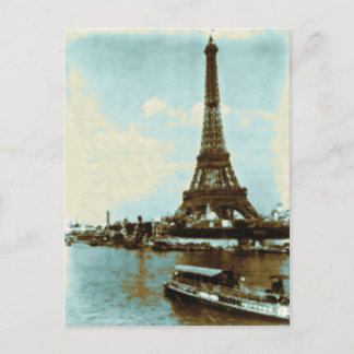 Antikes Paris Aquarell Postkarte