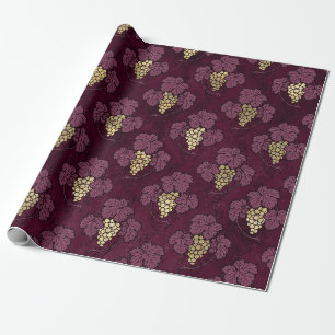 Antikes Paris Burgunder Purpur und Gold Wein Thema Geschenkpapier