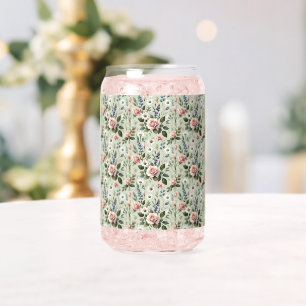 Antikes Pastell-Blumen-Botanik-Muster Dosenglas