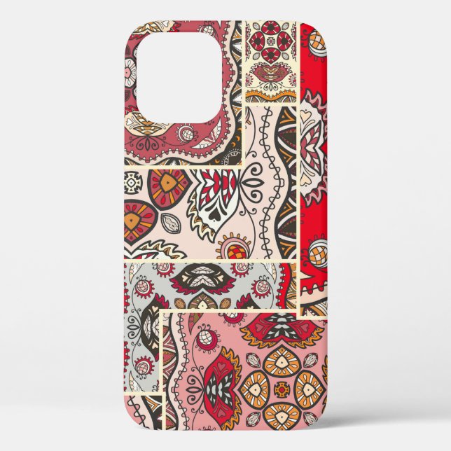 antikes Patchwork-Quilt-Muster. Antike Dekoration Case-Mate iPhone Hülle (Rückseite)