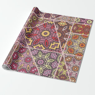 Antikes Patchwork-Quilt-Muster. Antike Dekoration Geschenkpapier