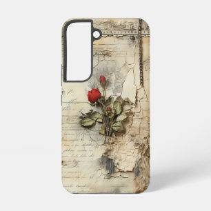 Antikes Pergament-Liebesbrief mit Blumen (10) Samsung Galaxy Hülle