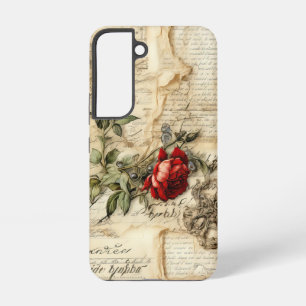 Antikes Pergament-Liebesbrief mit Blumen Samsung Galaxy Hülle