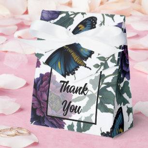 Antikes Pflaumen-Purpur-Magenta-Blumen-Schmetterli Geschenkschachtel
