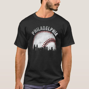 Antikes Philadelphia-Stadtbild Stadt Baseball T-Shirt
