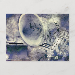 Antikes Phonograph und Musik Postkarte