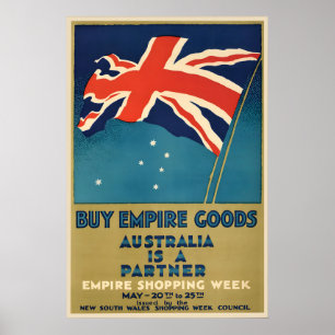 Antikes Plakat für den Kauf von Empire-Waren