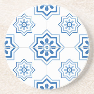 Antikes portugiesisches Azulejo BLAUES Fliesenmust Getränkeuntersetzer