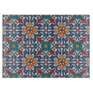Antikes portugiesisches Azulejos-Fliesenmuster Schneidebrett
