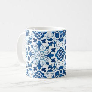 Antikes portugiesisches blaues Azulejos-Fliesenmus Kaffeetasse