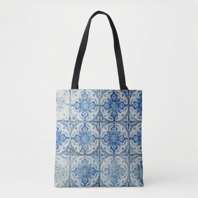 Antikes portugiesisches Fliesenmuster - Azulejo Tasche (Vorderseite)