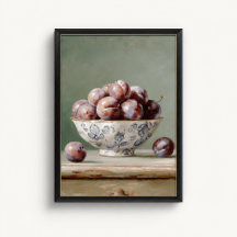 Antikes Poster mit Pflaumen-Fruchtbowle
