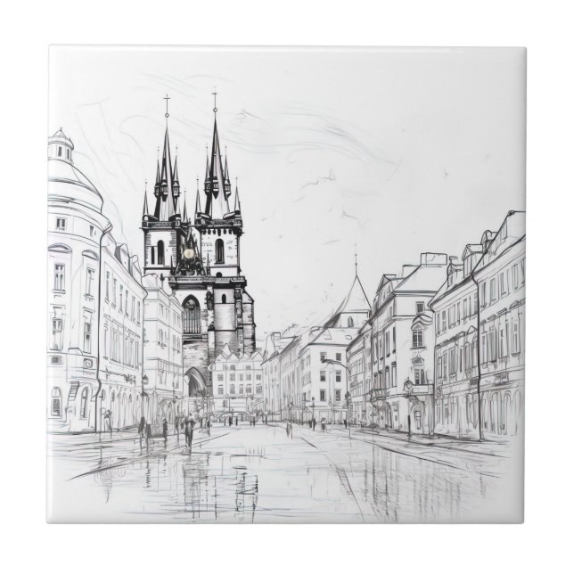 Antikes Prag Fliese (Vorderseite)