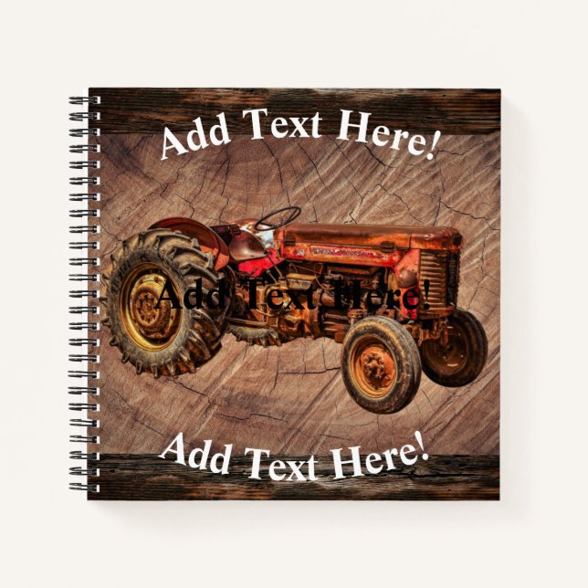 Antikes Red Traktor Notebook Notizbuch (Vorderseite)
