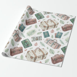 Antikes Reisegepäckmuster (1) Geschenkpapier