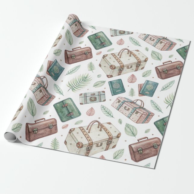 Antikes Reisegepäckmuster (1) Geschenkpapier (Ungerollt)