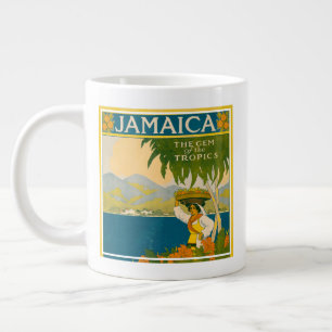 Antikes Reiseplakat für Jamaika Jumbo-Tasse