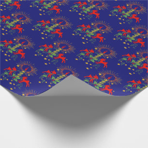 Antikes Ren-WeihnachtsPackpapier Geschenkpapier