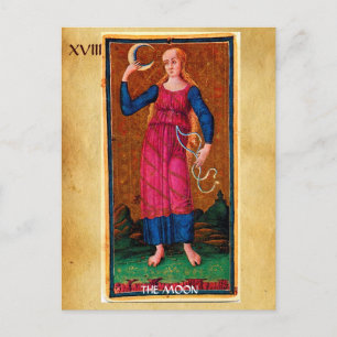 ANTIKES RENAISSANCE-TAROT 18 / DER MOND POSTKARTE