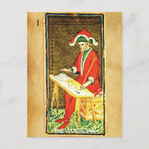 ANTIKES RENAISSANCE-TAROT 1 / DER MAGIER POSTKARTE