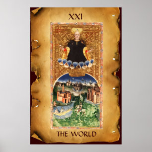 ANTIKES RENAISSANCE-TAROT 21 / DIE WELT POSTER