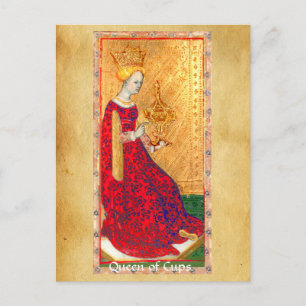 ANTIKES RENAISSANCE-TAROT / KÖNIGIN DER KELCHE POSTKARTE