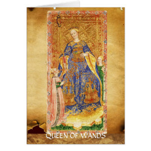 ANTIKES RENAISSANCE-TAROT KÖNIGIN DER STÄBE
