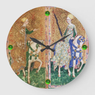ANTIKES RENAISSANCE-TAROT/LADY DER MÜNZEN UND SCHW GROßE WANDUHR