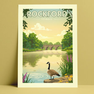 Antikes Rockford Illinois Postkarte