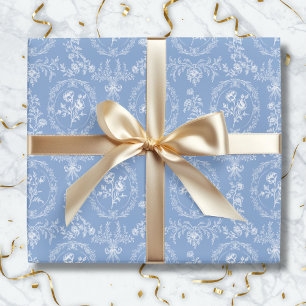 Antikes Rokoko-Blumen-Blumenmuster Geschenkpapier