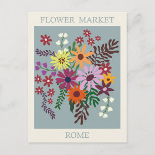 Antikes Rom Italien Blumenmarkt Reise Postkarte