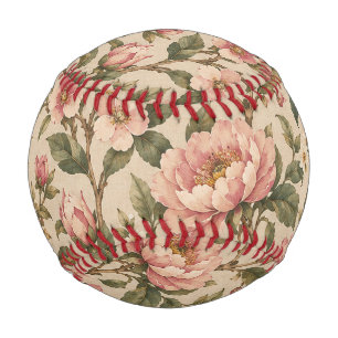 Antikes romantisches Pfingstrosen- und Rosengarten Baseball