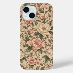 Antikes romantisches Pfingstrosen- und Rosengarten Case-Mate iPhone Hülle
