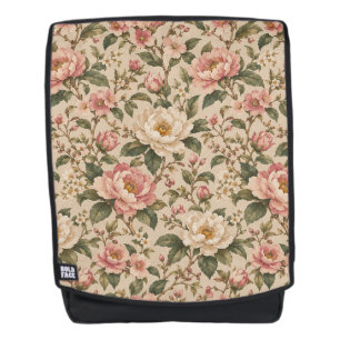 Antikes romantisches Pfingstrosen- und Rosengarten Rucksack