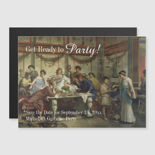 Antikes römisches Abendessen Party Festessen Save  Magneteinladung (Vorne/Hinten)