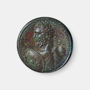 ANTIKES RÖMISCHES BRONZEmedaillon SEPTIMUS SEVERU Magnet